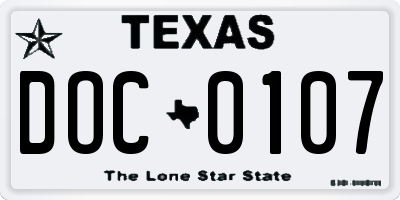 TX license plate DOC0107