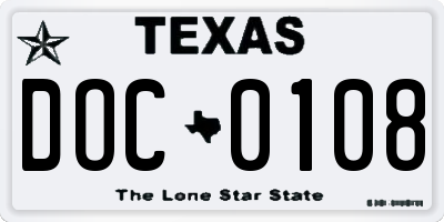 TX license plate DOC0108