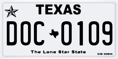 TX license plate DOC0109