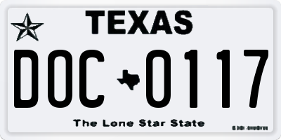 TX license plate DOC0117