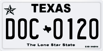 TX license plate DOC0120