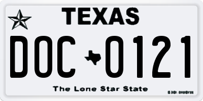 TX license plate DOC0121