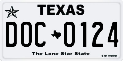 TX license plate DOC0124