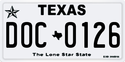TX license plate DOC0126