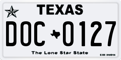 TX license plate DOC0127