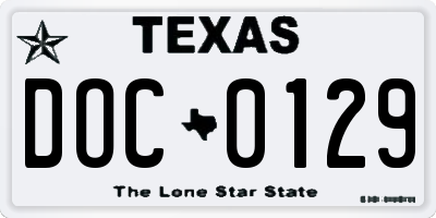 TX license plate DOC0129