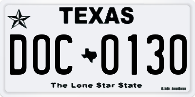 TX license plate DOC0130