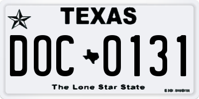 TX license plate DOC0131