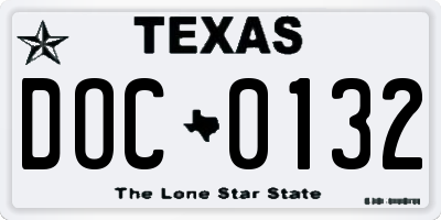 TX license plate DOC0132