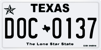 TX license plate DOC0137