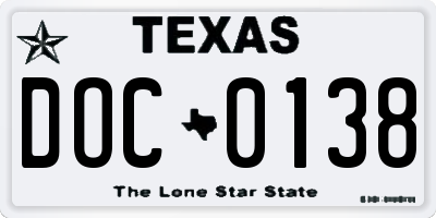 TX license plate DOC0138