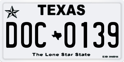 TX license plate DOC0139