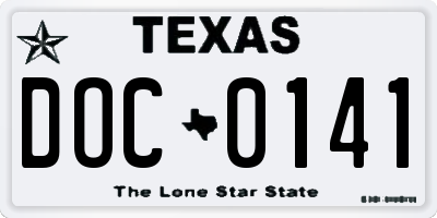 TX license plate DOC0141