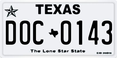 TX license plate DOC0143