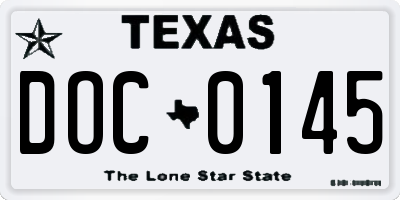 TX license plate DOC0145