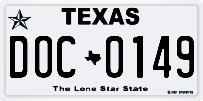TX license plate DOC0149