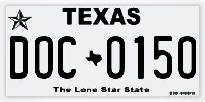 TX license plate DOC0150