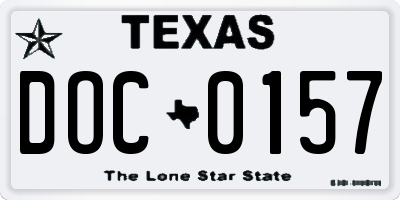 TX license plate DOC0157
