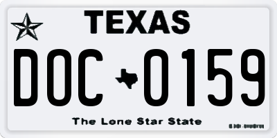 TX license plate DOC0159