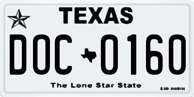 TX license plate DOC0160