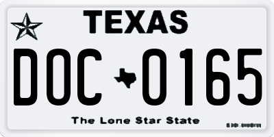 TX license plate DOC0165