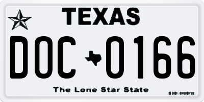 TX license plate DOC0166