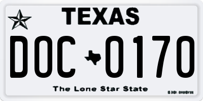 TX license plate DOC0170