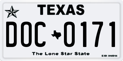 TX license plate DOC0171