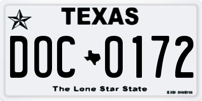 TX license plate DOC0172