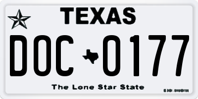 TX license plate DOC0177