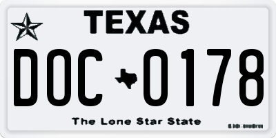 TX license plate DOC0178