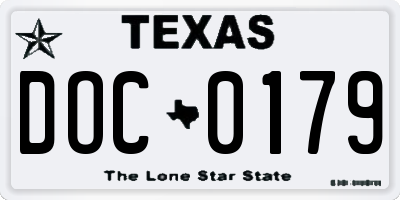 TX license plate DOC0179