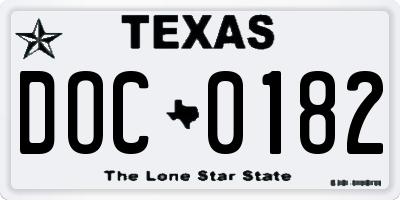 TX license plate DOC0182