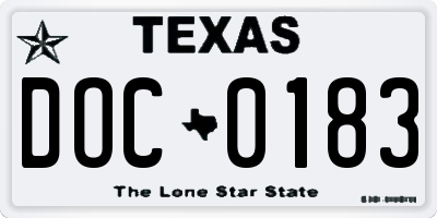 TX license plate DOC0183
