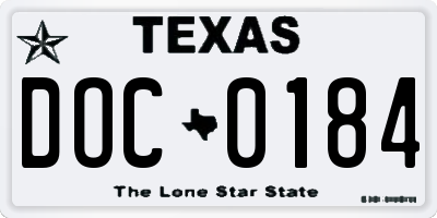 TX license plate DOC0184