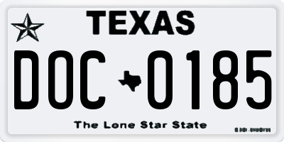 TX license plate DOC0185