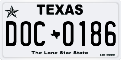 TX license plate DOC0186