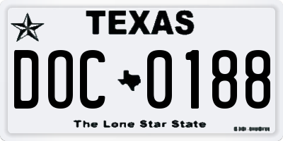 TX license plate DOC0188