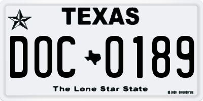 TX license plate DOC0189