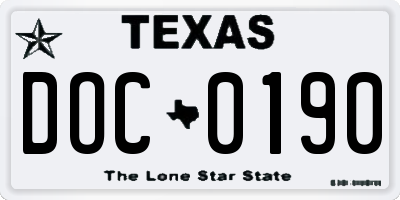 TX license plate DOC0190