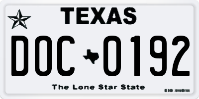 TX license plate DOC0192