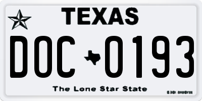 TX license plate DOC0193