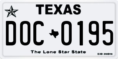 TX license plate DOC0195