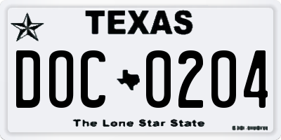 TX license plate DOC0204