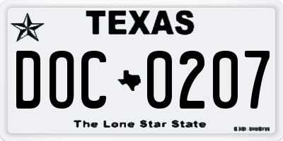 TX license plate DOC0207