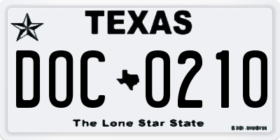 TX license plate DOC0210