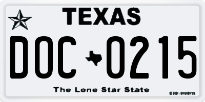 TX license plate DOC0215