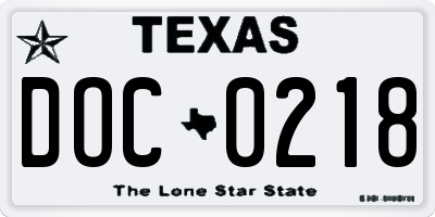 TX license plate DOC0218