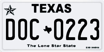 TX license plate DOC0223