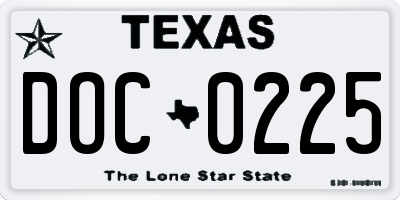 TX license plate DOC0225